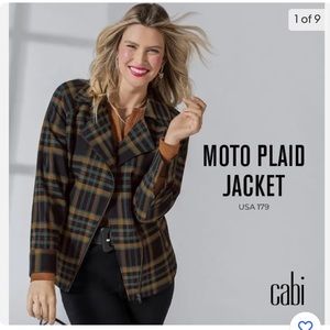 CAbi New Arrival Moto Plaid Jacket size M